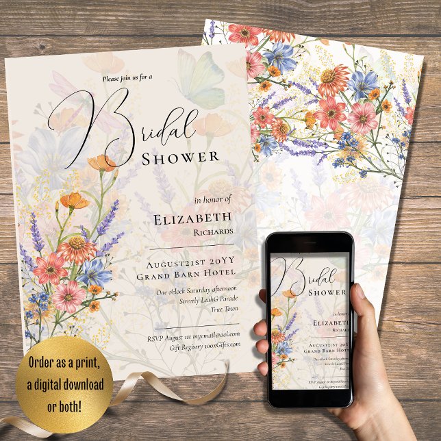 Convites Casamento Flor de LeahG Primavera Summer Boho (Criador carregado)