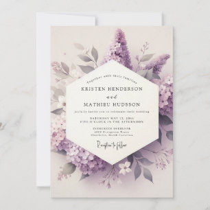 Convites Casamento Flor de Lilás Etéreo