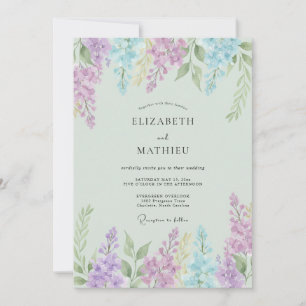 Convites Casamento Flor de Lilás Etéreo