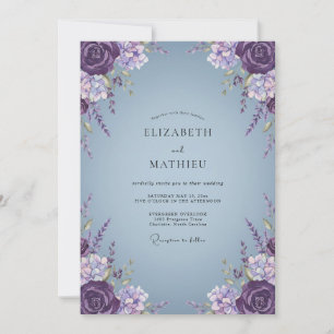 Convites Casamento Flor de Lilás Roxo Periwinkle