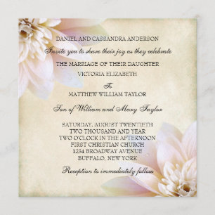Convites Casamento Flor de Lótus Branca Rosa