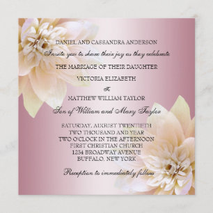 Convites Casamento Flor de Lótus Rosa