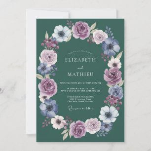 Convites Casamento Flor de Louro Roxo Profundo