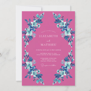 Convites Casamento Flor de Magenta Azure