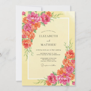 Convites Casamento Flor de Magenta Manteiga