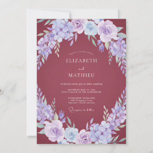 Convites Casamento Flor de Malva Periwinkle
