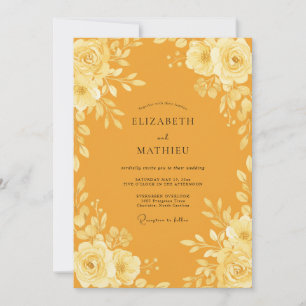 Convites Casamento Flor de Marigold Eucalipto