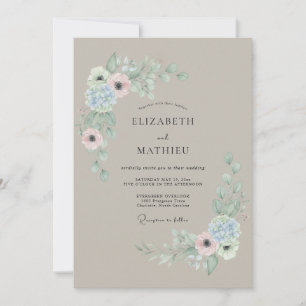 Convites Casamento Flor de Mauve Delicado