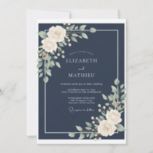 Convites Casamento Flor de Meia-Noite Branca Quente