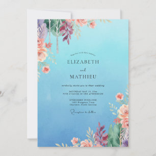 Convites Casamento Flor de Milho Coral Bloom