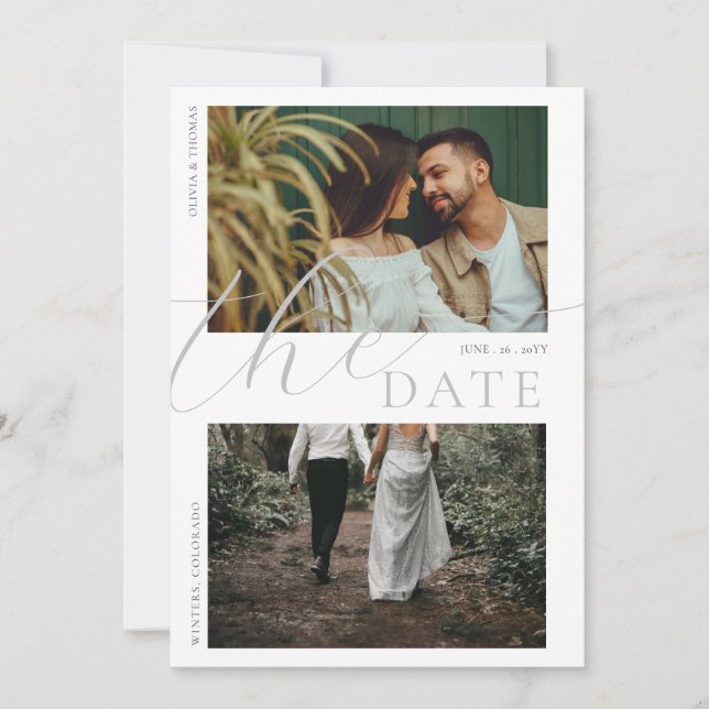 Convites Casamento Flor de Montanha Papoula Save Date 2 Fot (Frente)