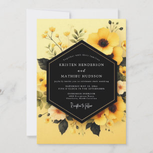 Convites Casamento Flor de Obsidiana Amarela