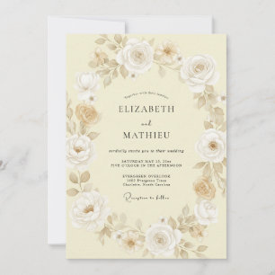 Convites Casamento Flor de Ouro Champagne