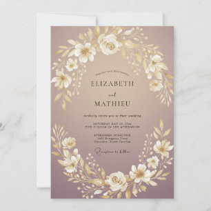 Convites Casamento Flor de Ouro Malva