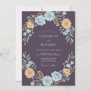 Convites Casamento Flor de Ouro Morno Ameixa