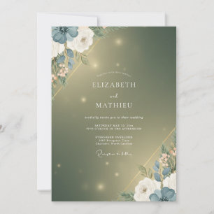Convites Casamento Flor de Ouro Musgo