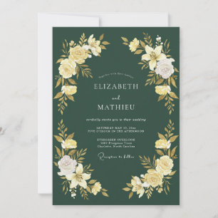 Convites Casamento Flor de Ouro Verde Floresta