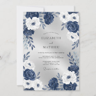 Convites Casamento Flor de Pérola Branca à Meia-Noite