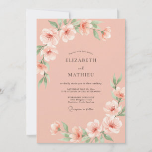 Convites Casamento Flor de Pêssego Arejado