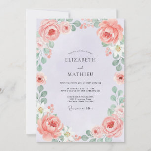 Convites Casamento Flor de Pêssego Coral