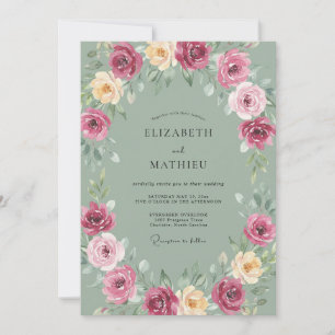 Convites Casamento Flor de Pêssego Magenta