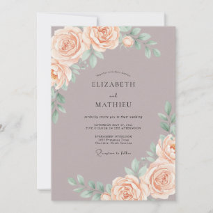 Convites Casamento Flor de Pêssego Sereno Malva
