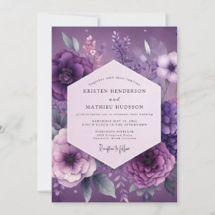 Convites Casamento Flor de Plumagem Mística
