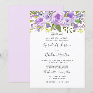 Convites Casamento Flor de Rosa Lavanda Roxa