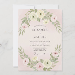 Convites Casamento Flor de Rosa Suave