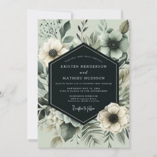 Convites Casamento Flor de Salsa Verde Pintado