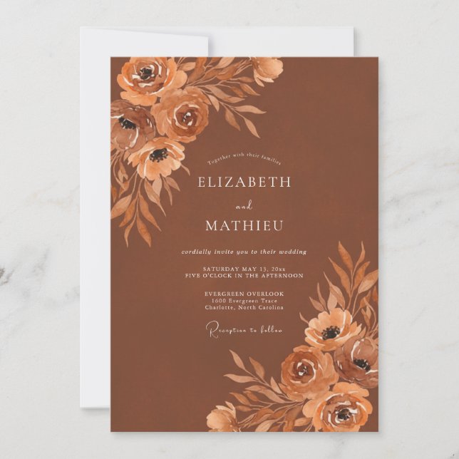 Convites Casamento Flor de Sienna (Frente)