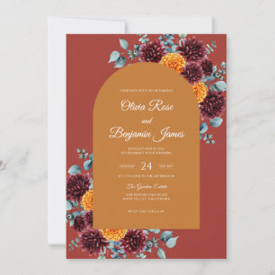 Convites Casamento Flor de Sienna Marrom