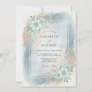 Convites Casamento Flor de Teal