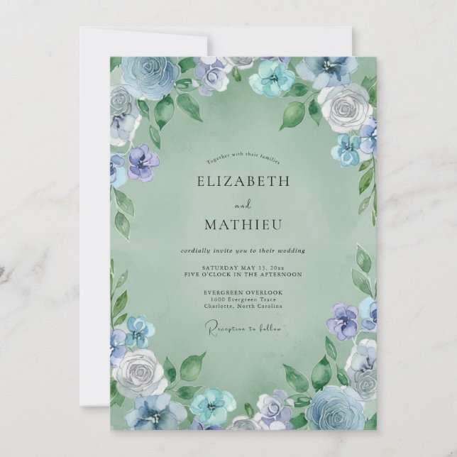 Convites Casamento Flor de Vinca (Frente)