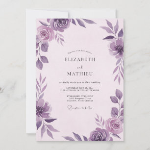 Convites Casamento Flor de Violeta Ameixa