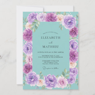 Convites Casamento Flor de Violeta Aquática
