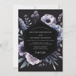Convites Casamento Flor de Wisteria Noir
