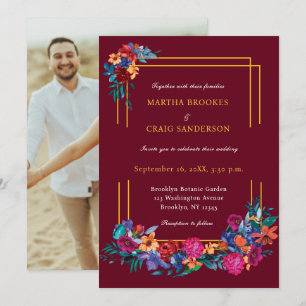 Convites Casamento Flor Foto Fiesta Mexicana Aquarela