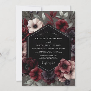 Convites Casamento Flor Garnet Gothic Bloom