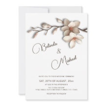 Casamento Flor Magnólia Efeito Realçado Branco Esm