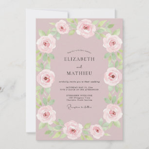 Convites Casamento Flor Malva Rosa