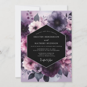 Convites Casamento Flor Nocturno Ameixa