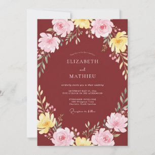 Convites Casamento Flor Silvestre Amarela Ferrugem