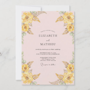 Convites Casamento Flor Silvestre Amarela Rubor