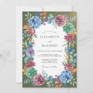 Convites Casamento Flor Silvestre Âmbar Magenta
