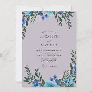 Convites Casamento Flor Silvestre Azul Miosótis
