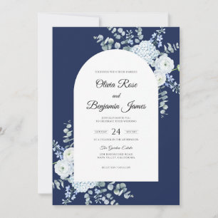 Convites Casamento Flor Silvestre Branca de Meia-Noite