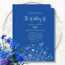 Casamento Flor Silvestre Branco Azul Cobalto Tendê