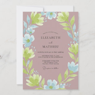 Convites Casamento Flor Silvestre Chartreuse Malva