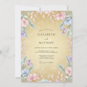 Convites Casamento Flor Silvestre Pastel de Mel